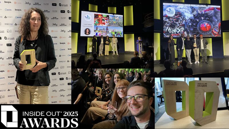 Collage of winners, guests and awards at the Inside Out Awards 2025